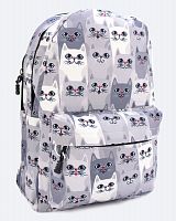 Рюкзак для девочки школьный "Серые котики", размер L