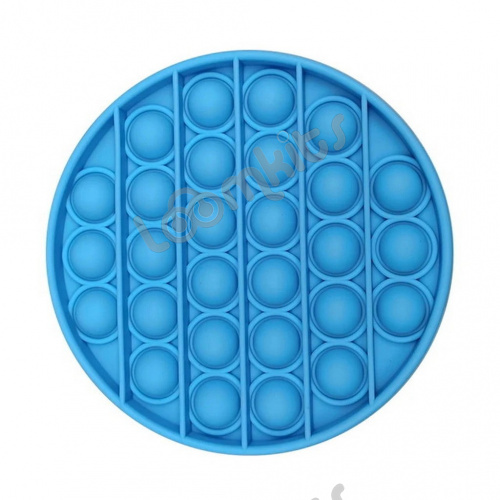 Сенсорная игрушка Антистресс Пупырка POP it Fidget с пузырьками Вечная пупырка - Тактильная успокоительная нажимная игрушка пузырьки Круг, синее