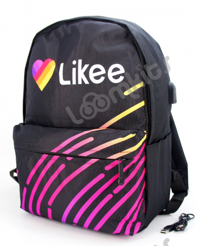 Рюкзак для девочки школьный Likee (Лайки) USB, 20309, черный фото 3