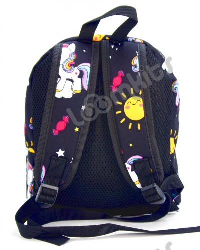 Рюкзак для девочки дошкольный "Единорожки", размер S, черный фото 4