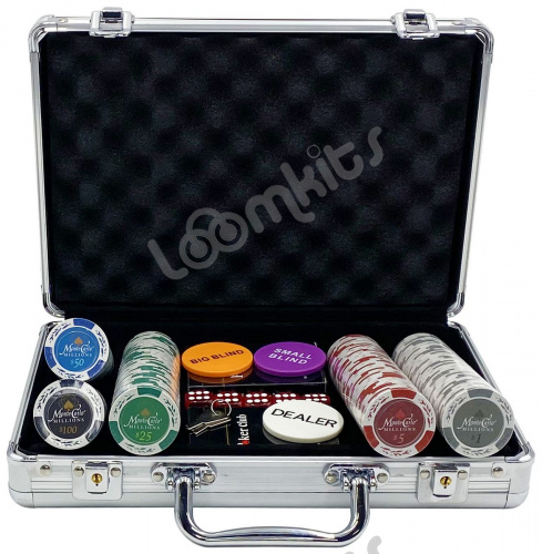 Покерный набор Monte Carlo, 200 фишек 14 г с номиналом в чемодане фото 4