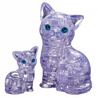 3D Головоломка Crystal Puzzle Кошка серебристая