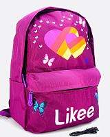 Рюкзак для девочки школьный Likee (Лайки) USB, 20304, фиолетовый