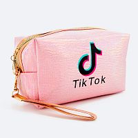 Пенал косметичка для девочки Tik Tok (Тик Ток), односекционный объемный на молнии, 1107 розовый