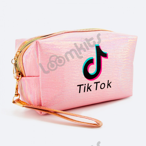 Пенал косметичка для девочки Tik Tok (Тик Ток), односекционный объемный на молнии, 1107 розовый