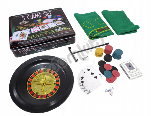 Набор "5 игр": рулетка, покер, блэк-джек, крапс, покер на костях фото 4