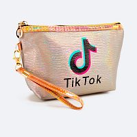 Пенал косметичка для девочки Tik Tok (Тик Ток), односекционный объемный на молнии, 1108 серый
