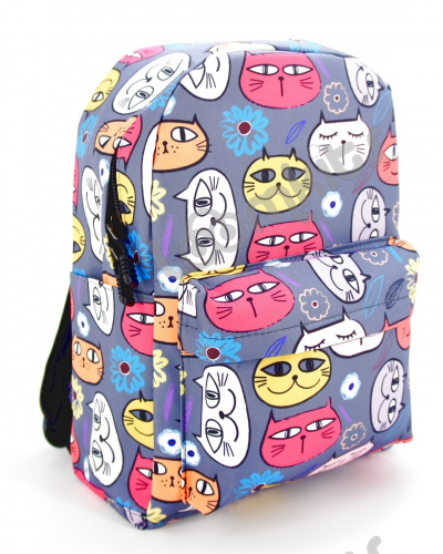 Рюкзак для девочки школьный "Летние Котики", размер M