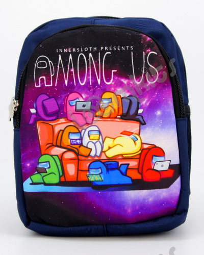Рюкзак дошкольный Among Us (Амонг Ас), подростковый для мальчика и девочки, синий, размер S фото 2