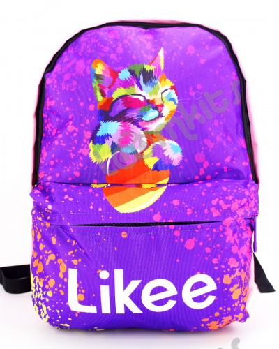 Рюкзак для девочки школьный Likee Cat (Лайк), розово-сиреневый фото 2