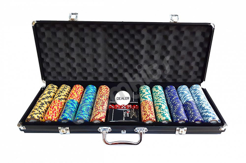 Покерный набор Monte Carlo, 500 фишек (14,5 г) в чемодане фото 2
