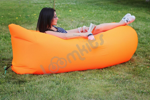 Надувной диван Ламзак (биван) оранжевый фото 2