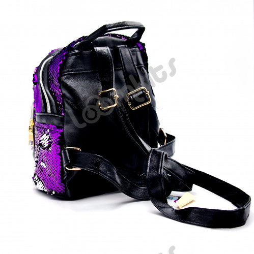 Рюкзак с пайетками "Сердечко" фиолетовый фото 5