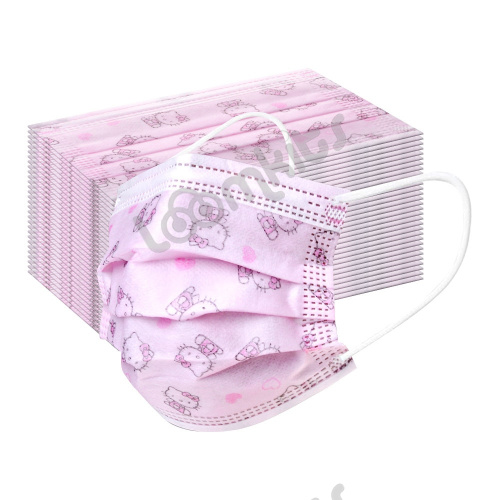 Маска трехслойная детская Hello Kitty- упаковка 50 шт фото 2