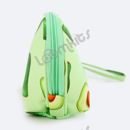 Пенал косметичка для девочки Авокадо, односекционный объемный на молнии, 397 зеленый фото 5