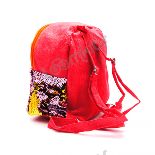 Рюкзачок для девочек с пайетками красный фото 4