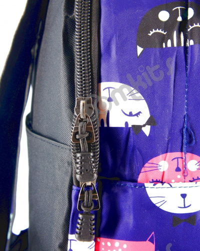 Рюкзак для девочки школьный "Фиолетовые котики", размер L, фиолетовый фото 4