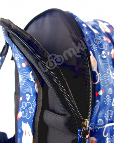 Рюкзак для девочки школьный "Котики с конфетками", размер L, синий фото 2