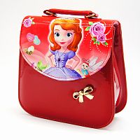 Сумочка-рюкзак "Принцесса София", средняя, лакированная Красная