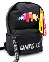 Рюкзак школьный Among Us (Амонг Ас), подростковый для мальчика и девочки, черный (амонги 914), размер L