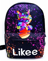 Рюкзак для девочки школьный Likee Cat (Лайк), размер L, черный (без USB)