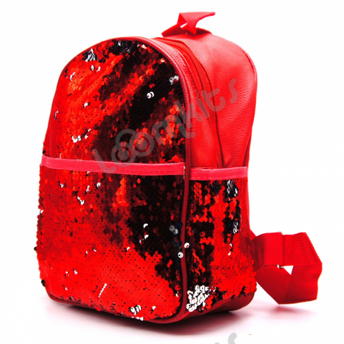 Рюкзак с пайетками меняющий цвет красный