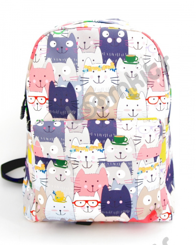 Рюкзак для девочки школьный "Котики с чашкой на голове", размер M фото 3