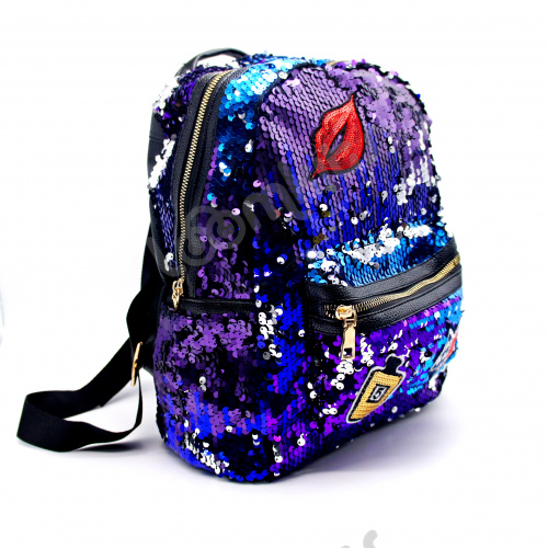 Рюкзак с пайетками и нашивками "Губки" Фиолетово-синий фото 8