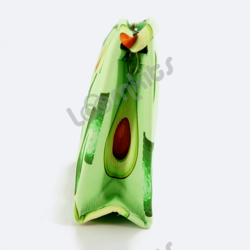 Пенал косметичка для девочки Авокадо, односекционный объемный на молнии, 398 зеленый фото 5