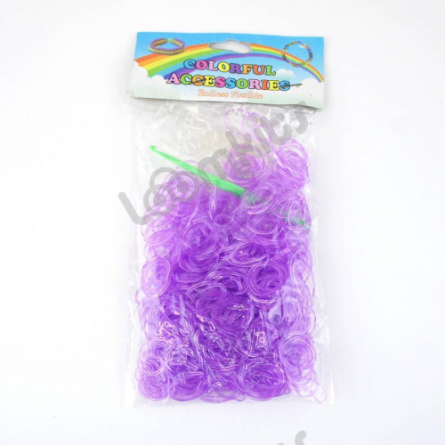 Резинки для плетения светящиеся в темноте Фиолетовые 600 шт