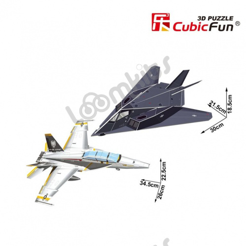 3D-пазл CubicFun 2в1 Самолеты "Ночной ястреб" и Истребитель-бомбардировщик фото 4