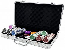 Покерный набор Monte Carlo, 300 фишек 14 г с номиналом в чемодане
