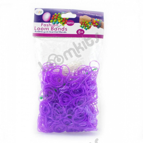 Резинки для плетения с ароматом "Баблгам" Перламутровые Фиолетовые 600 шт