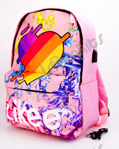 Рюкзак для девочки школьный Likee (Лайки) USB, 20300, розовый фото 2