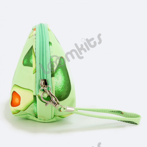 Пенал косметичка для девочки Авокадо, односекционный объемный на молнии, 397 зеленый фото 4