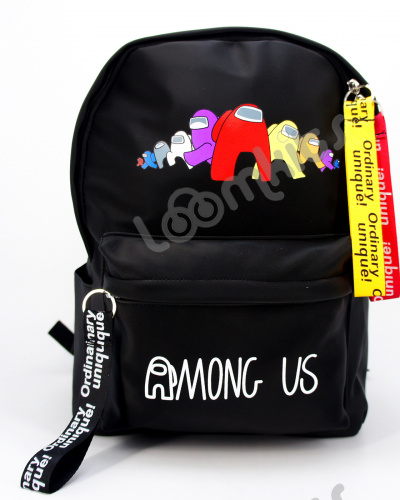 Рюкзак школьный Among Us (Амонг Ас), подростковый для мальчика и девочки, черный (автоматы 915), размер L фото 3