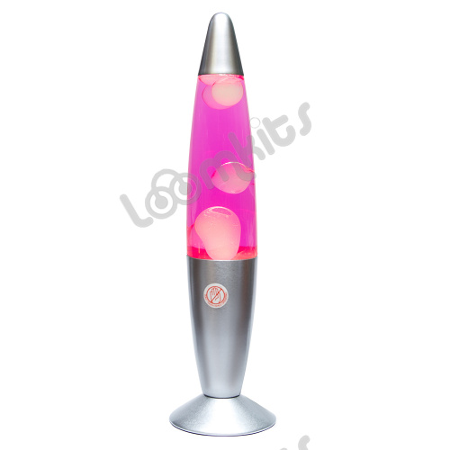 Лава-лампа, 35 см, Белая/Розовая