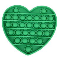 Сенсорная игрушка Антистресс Пупырка POP it Fidget с пузырьками Вечная пупырка - Тактильная успокоительная нажимная игрушка пузырьки Сердечко, зеленое