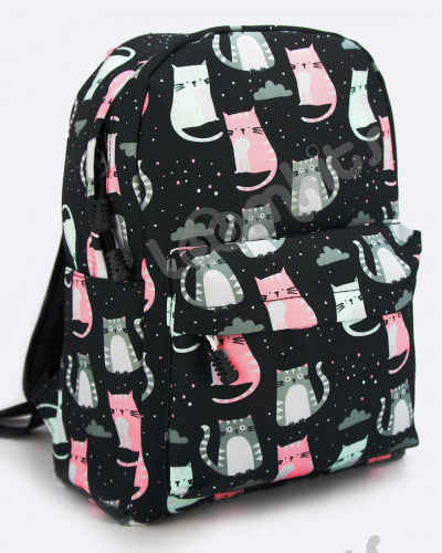 Рюкзак для девочки школьный "Ночные котики", размер M