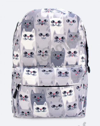 Рюкзак для девочки школьный "Серые котики", размер L фото 2