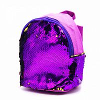 Рюкзачок для девочек с пайетками фиолетовый