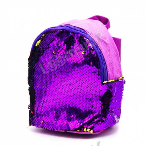 Рюкзачок для девочек с пайетками фиолетовый