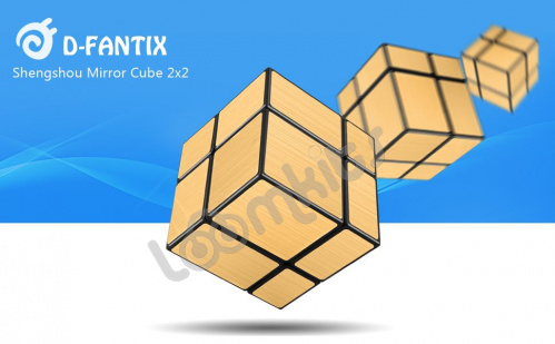 Зеркальный Кубик 2x2x2 непропорциональный (золотой) фото 3