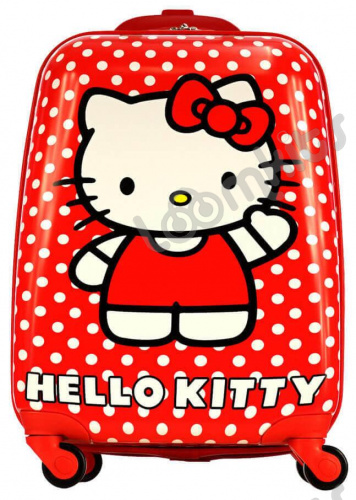 Детский чемодан на колесиках "Hello Kitty Red"