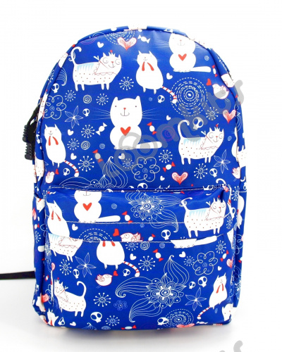 Рюкзак для девочки школьный "Котики с конфетками", размер L, синий фото 3