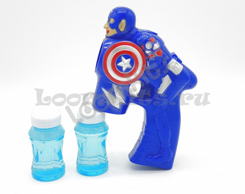 Мыльные пузыри пистолет "Капитан Америка" на батарейках