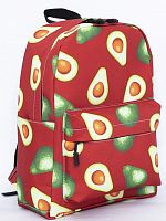 Рюкзак для девочки школьный Авокадо, размер M, красный