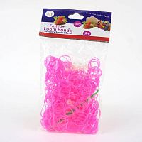 Резинки для плетения с ароматом "Клубника" Перламутровые Розовые 600 шт