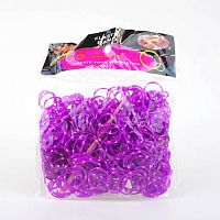 Резинки для плетения двухцветные Фиолетовые 600 шт