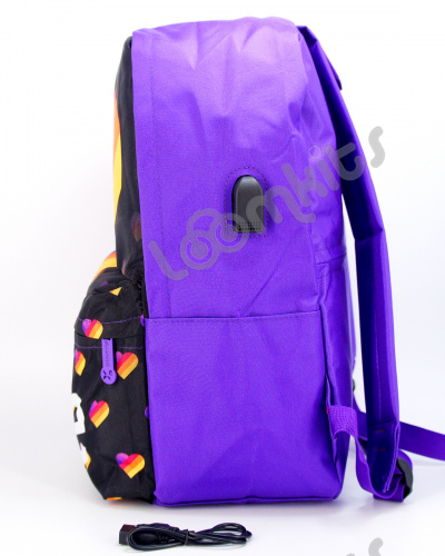 Рюкзак для девочки школьный Likee (Лайки) USB, 20307, сиреневый фото 4